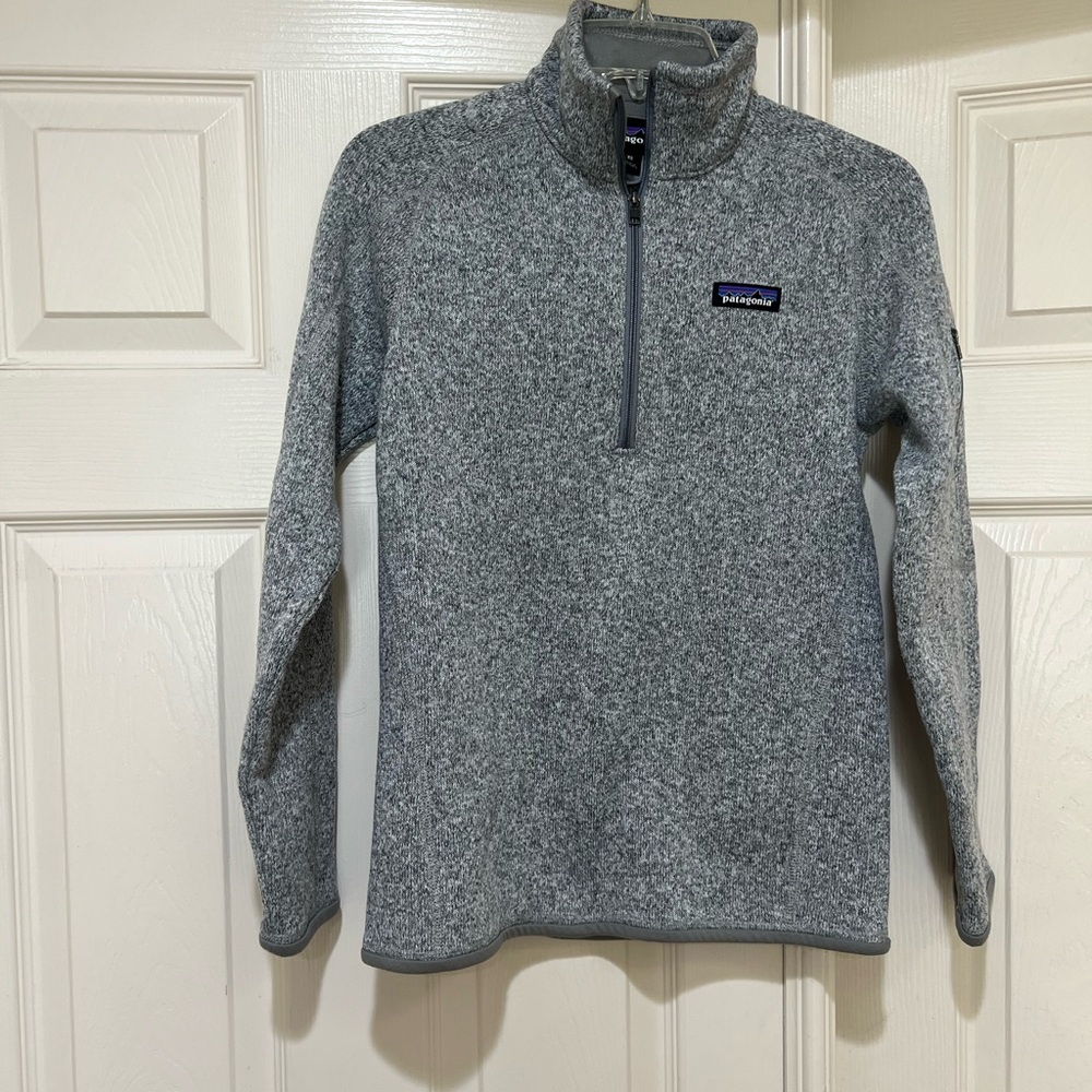 Patagonia Better Sweater 1/4-Zip Fleece women size XS birch white gray sweater